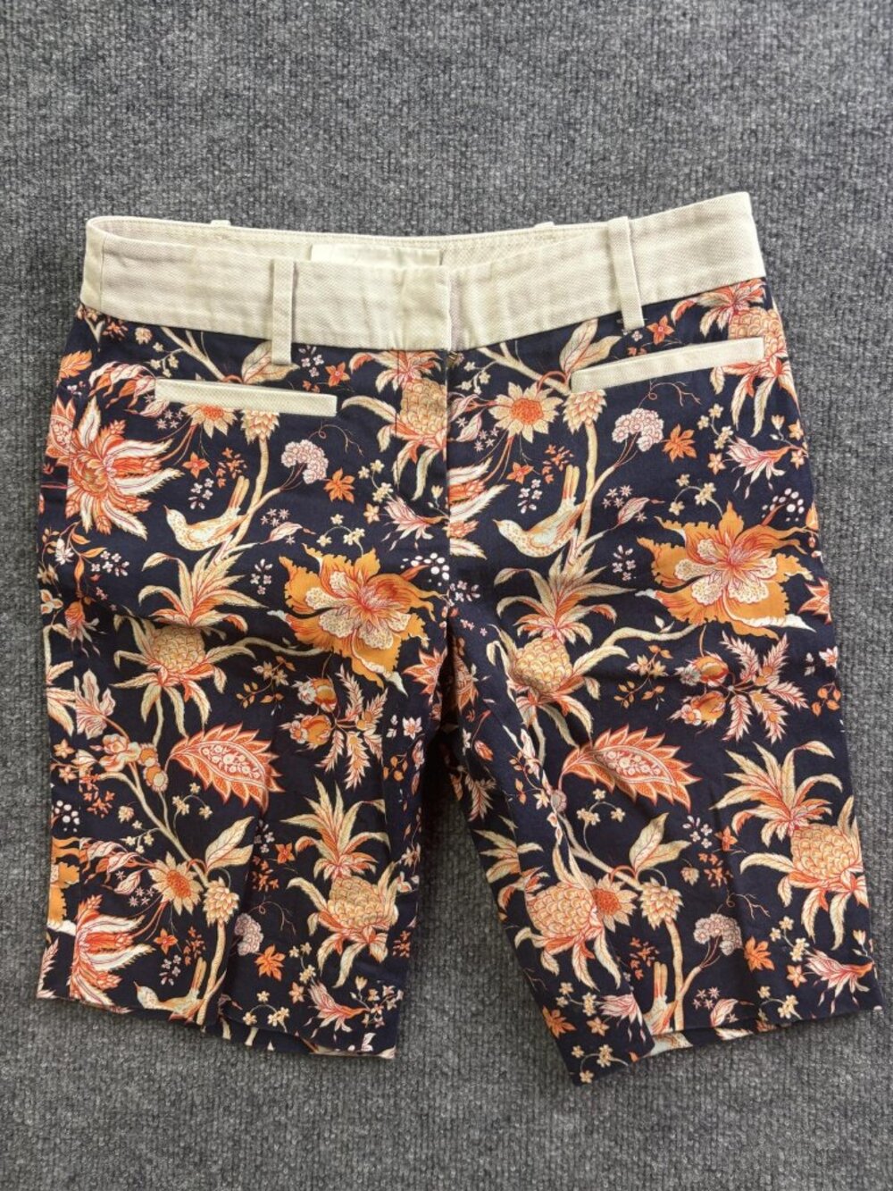 Leifsdottir Shorts Womens 2 Multicolor Floral Chino Twill Stretch Tropical